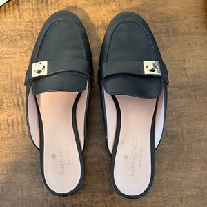 Kate Spade Black Mules with Silver Accent